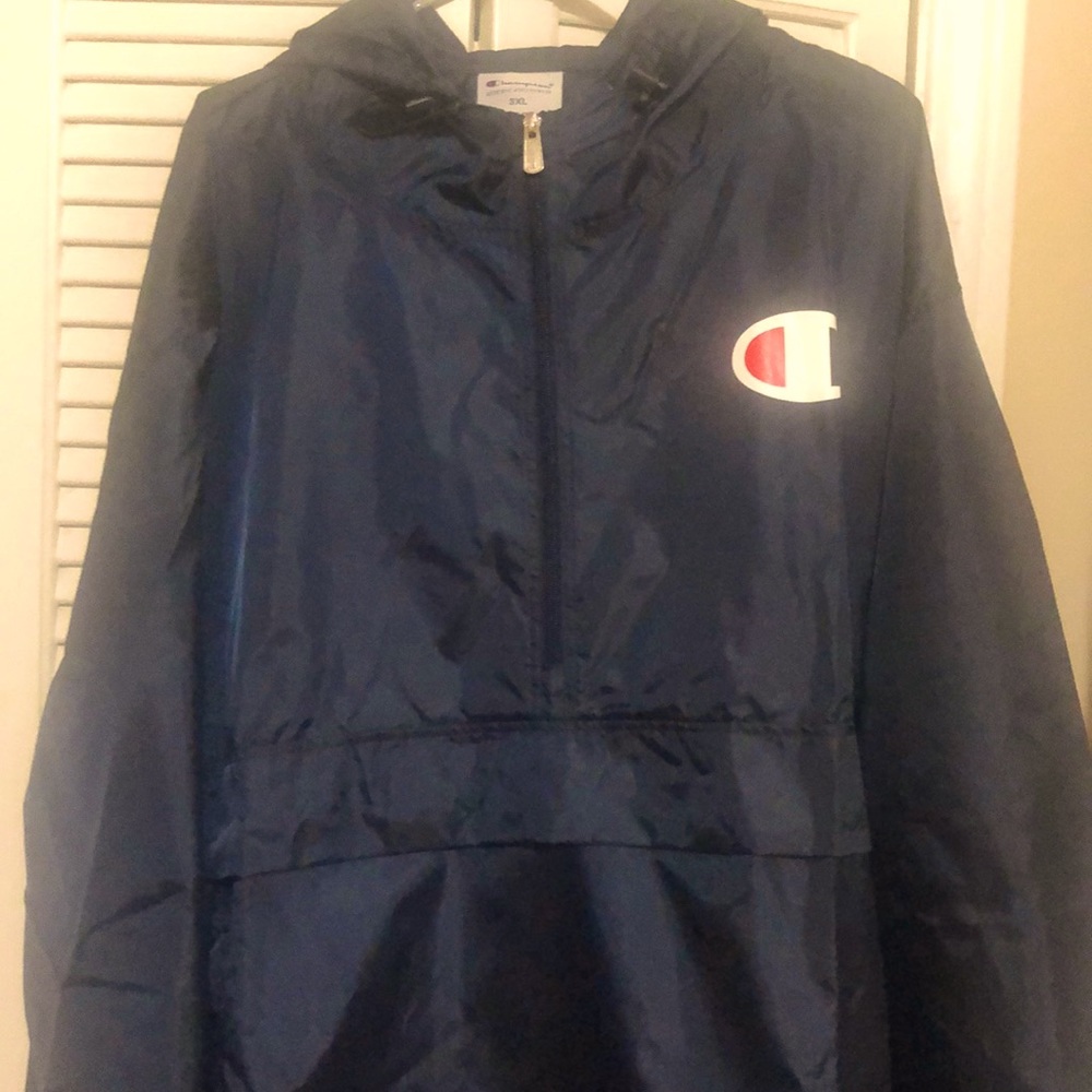 Champion Navy Blue Windbreaker/Rain Jacket (New)